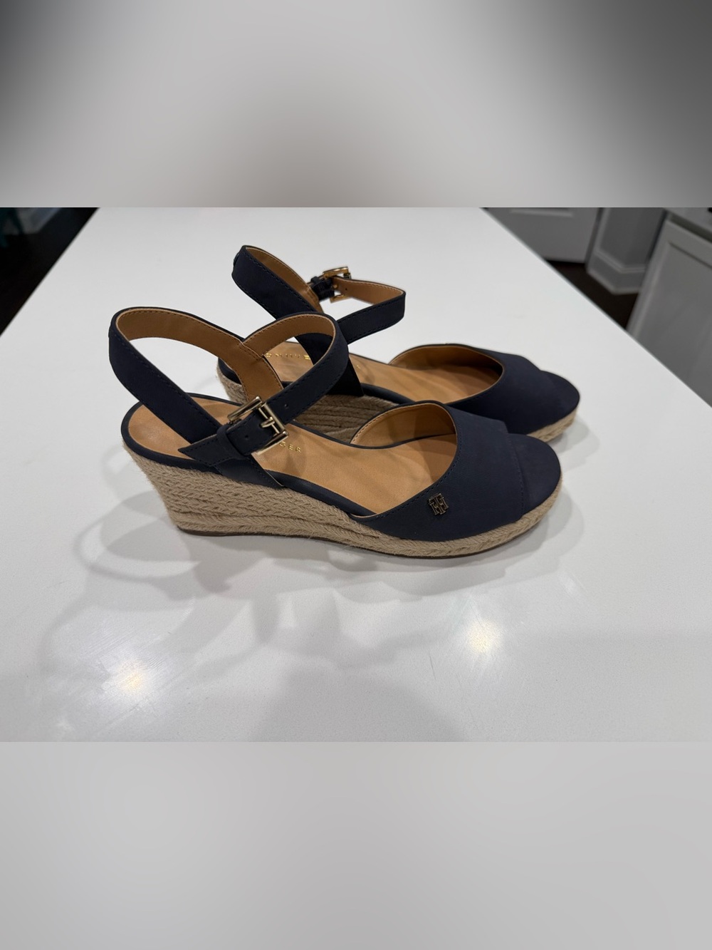 Tommy Hilfiger Navy Espadrille Wedge Sandals